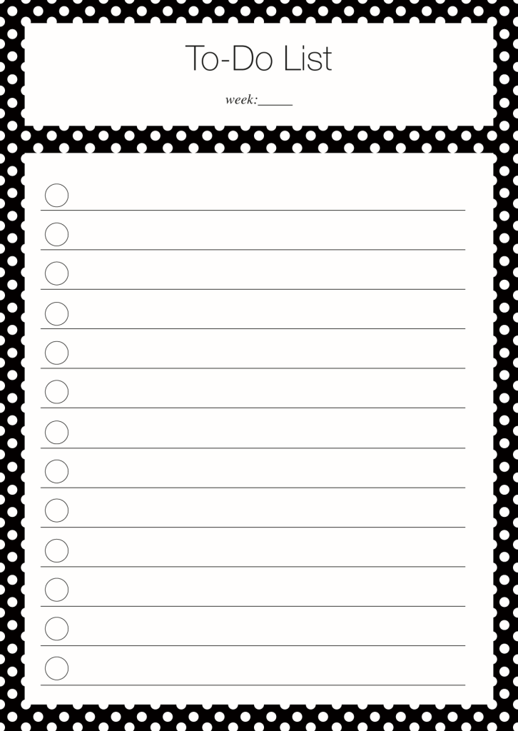 To Do List Polka Dot black Freebie