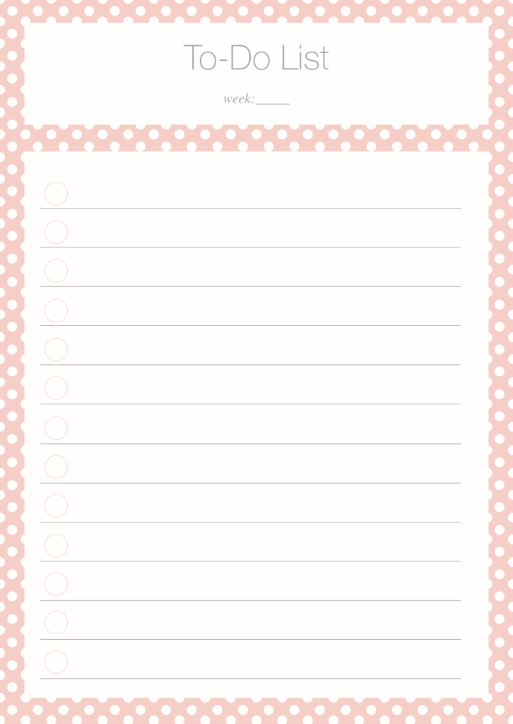 To Do List Polka Dot pink Freebie