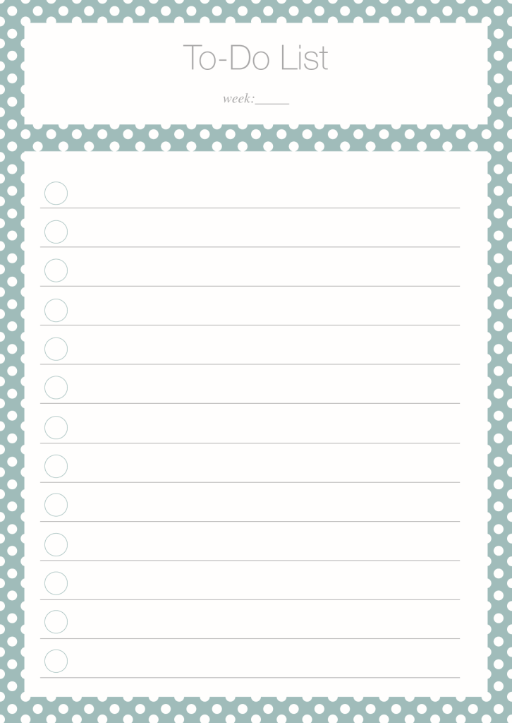 To Do List Polka Dot turquoise Freebie