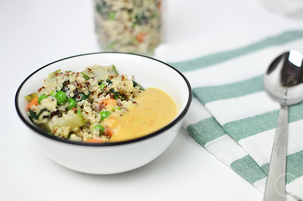 Quinoa mit Gemüse und Linsen-Karotten-Dip | Kathie's Cloud