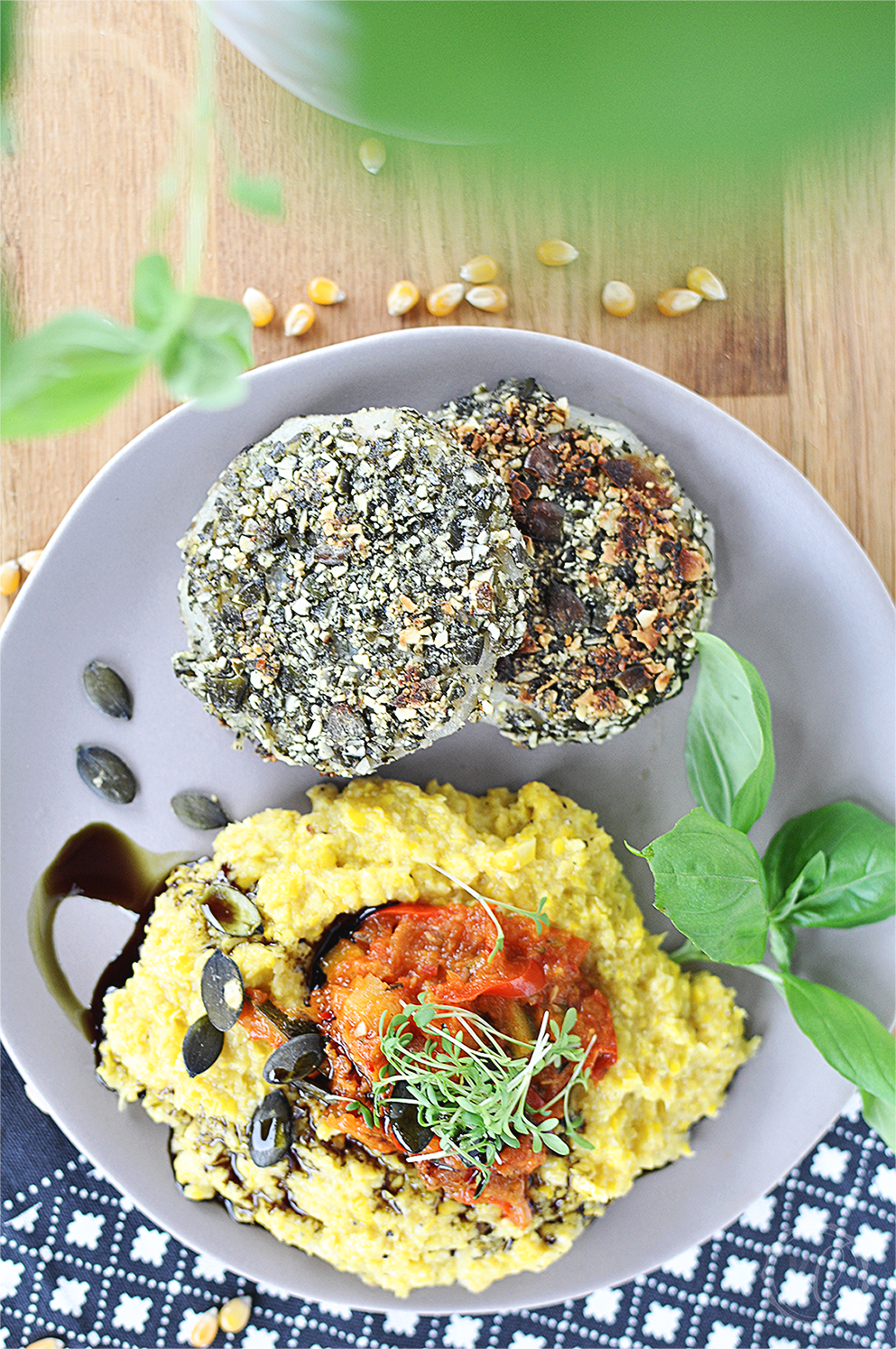 Kohlrabischnitzel mit frischer Polenta