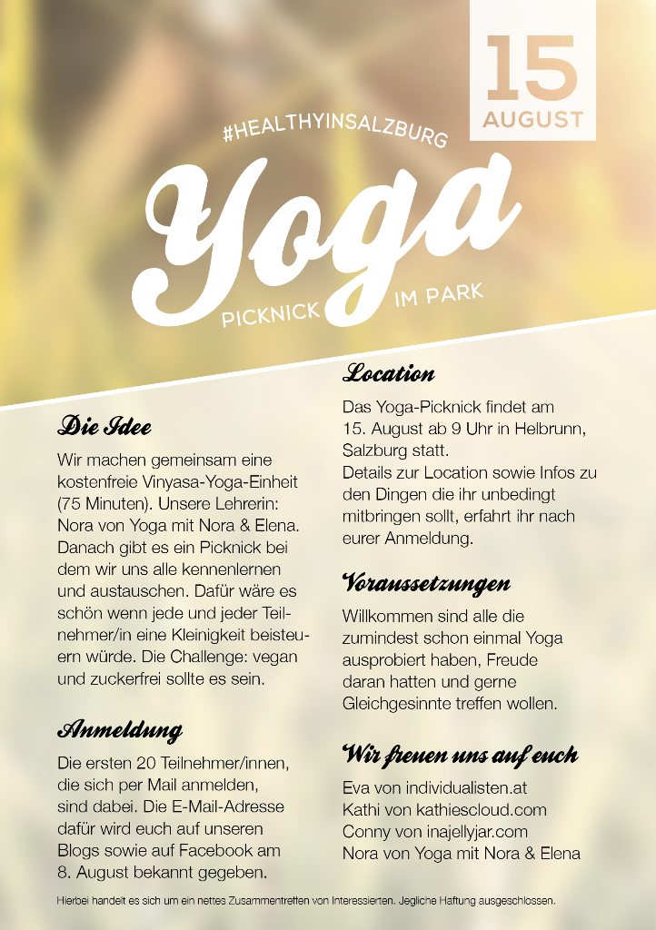 #healthyinsalzburg Yoga Picknick im Park Salzburg