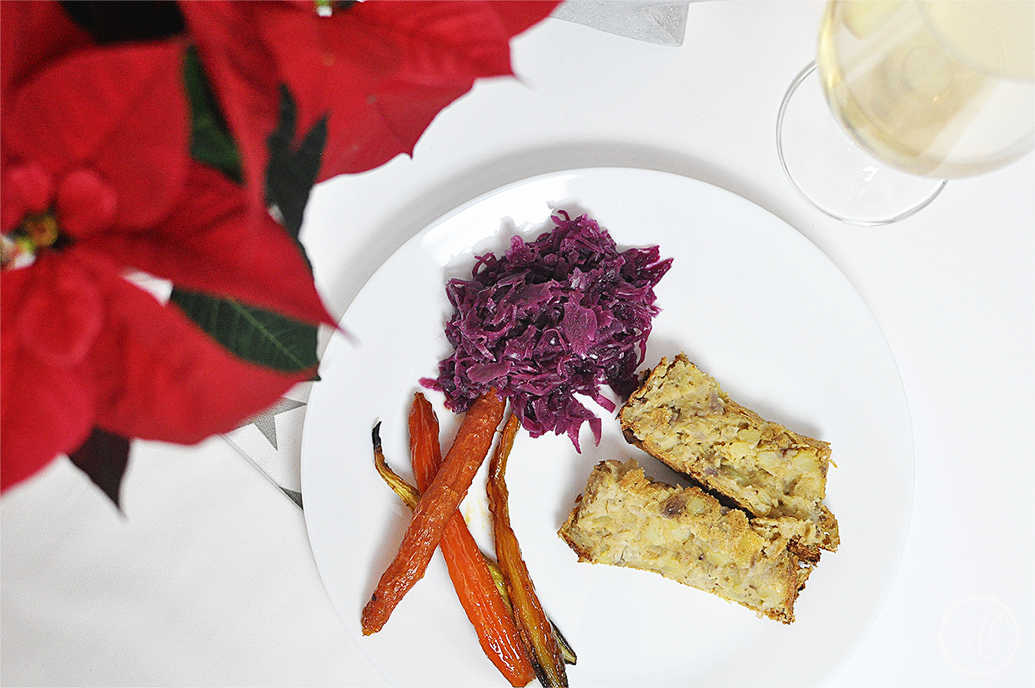 #healthyxmasfood Gemüse-Maroni-Braten mit Rotkraut