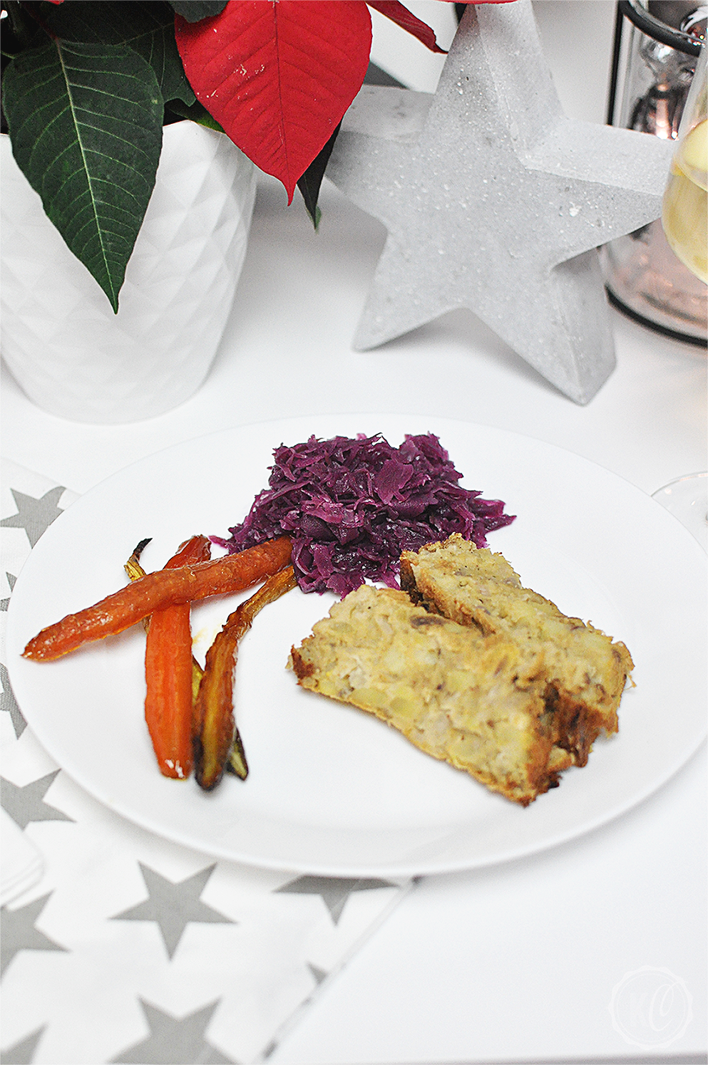 #healthyxmasfood Gemüse-Maroni-Braten mit Rotkraut