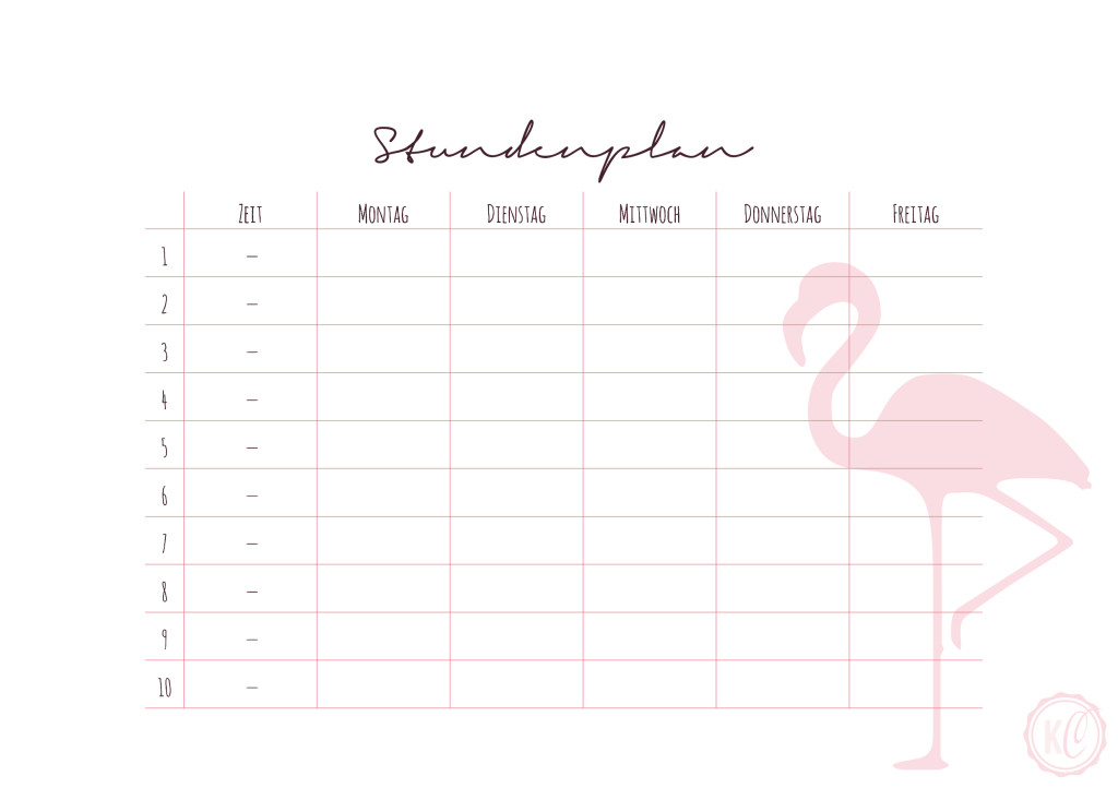 Stundenplan 2014 Freebie