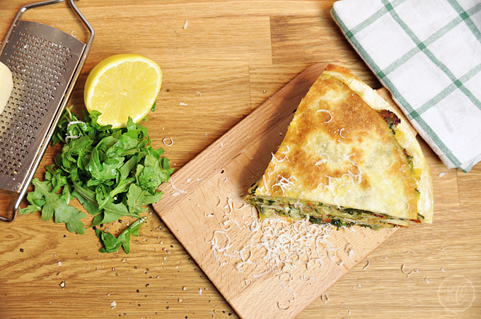 Quesadilla mit Zucchini und getrockneten Tomaten