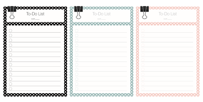 To Do Lists Polka Dots Freebie