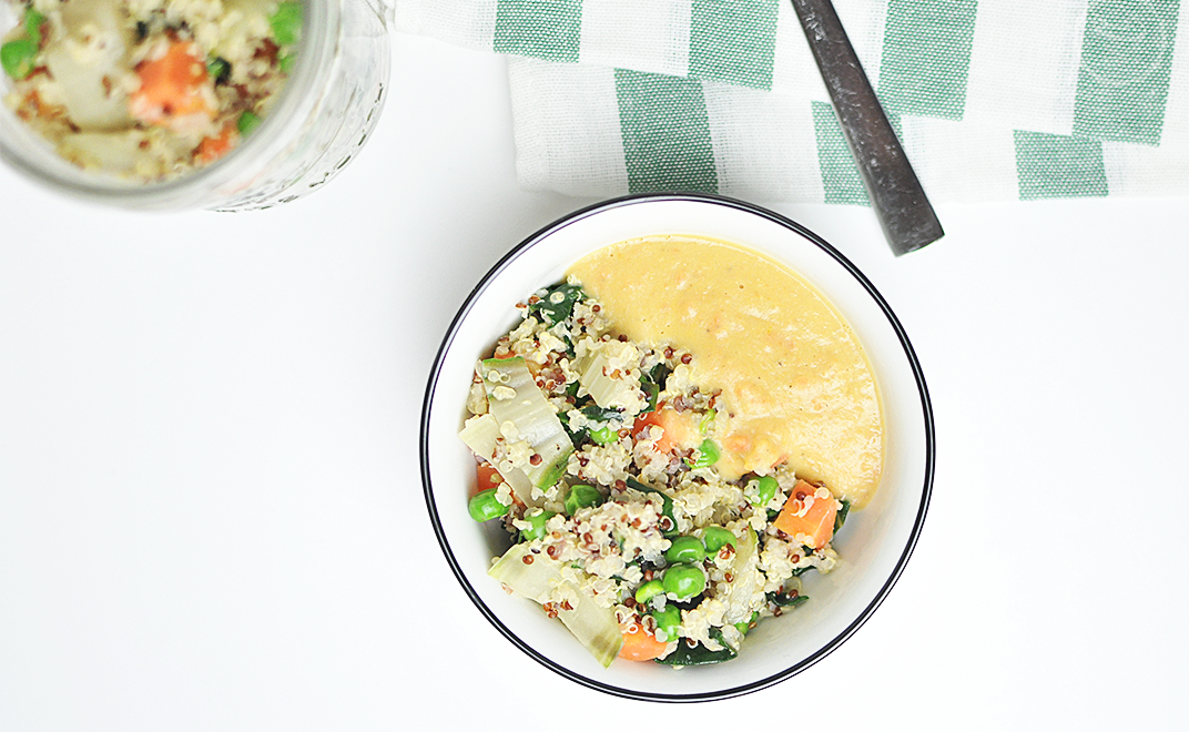 Quinoa mit Gemüse und Linsen-Karotten-Dip | Kathie's Cloud