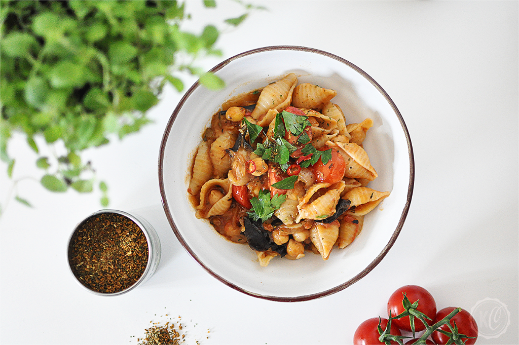 One-Pot-Pasta mit Kichererbsen